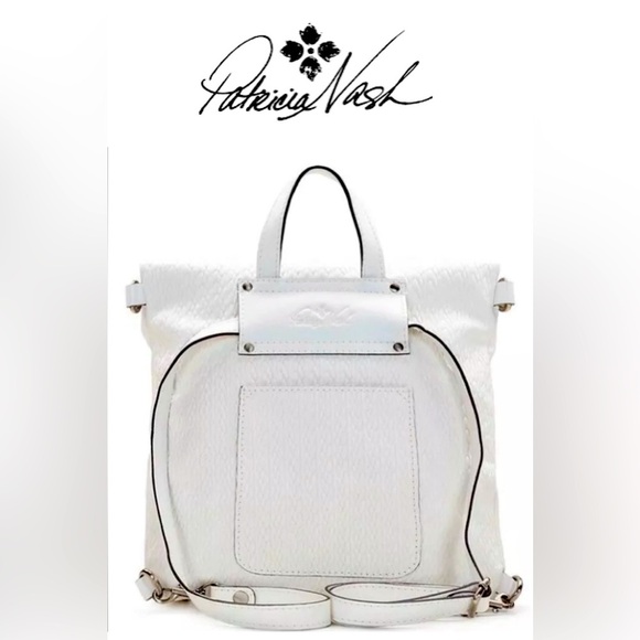Patricia Nash Twisted Woven Collection Luzille Backpack Shoulder White - Picture 2 of 16